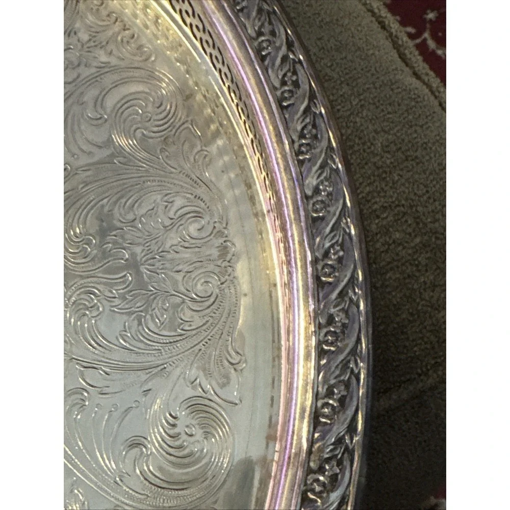 VTG Silver Plated Lazy Susan 15